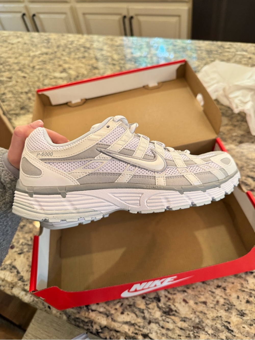 Nike P-6000 metallic summit white sneakers BRAND NEW